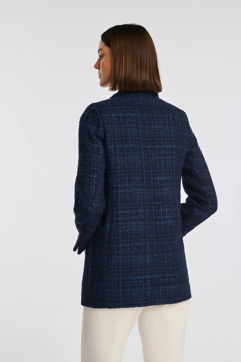 Blazer en tweed galonné