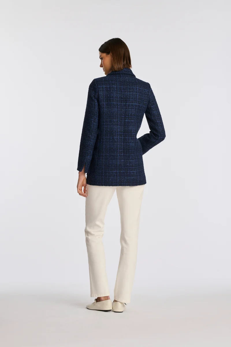 Blazer en tweed galonné