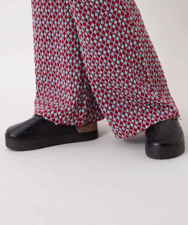 Pantalon bootcut géométrique coloré