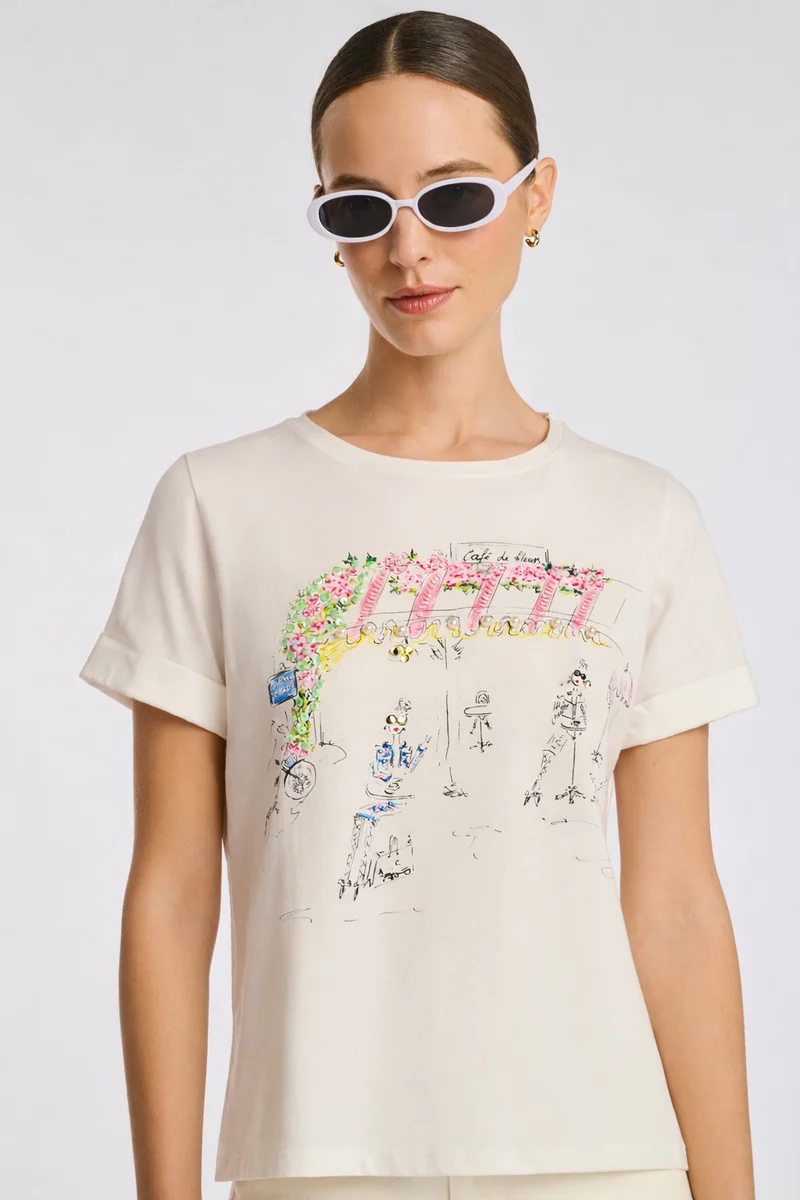T-shirt Café des fleurs