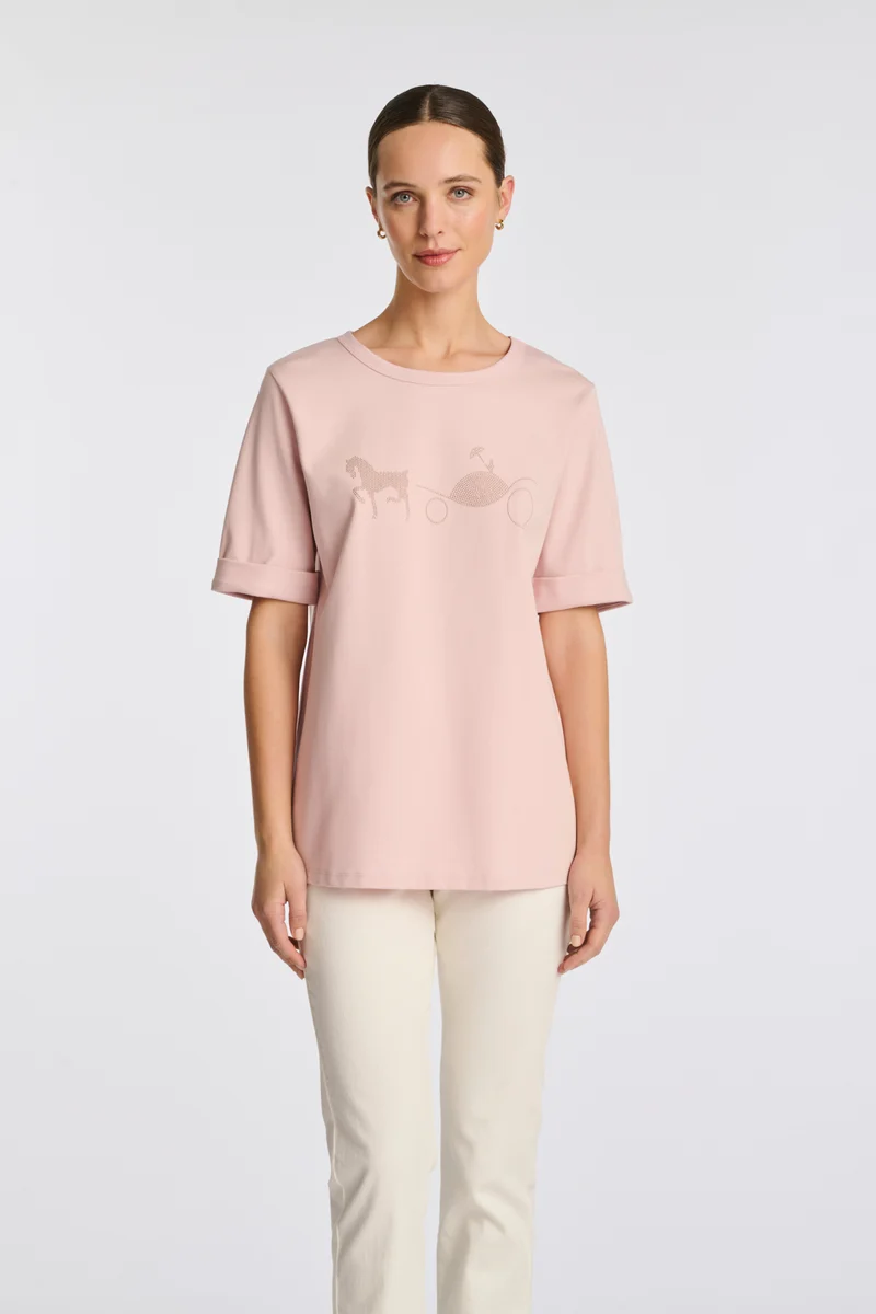 T-shirt logo strass et studs