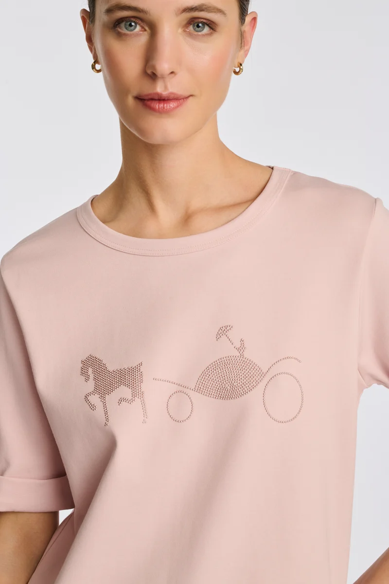 T-shirt logo strass et studs