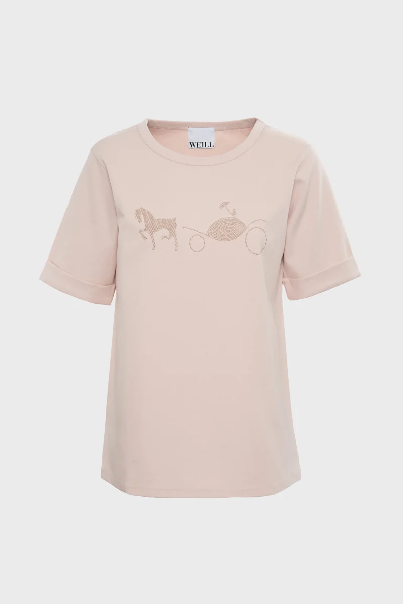 T-shirt logo strass et studs