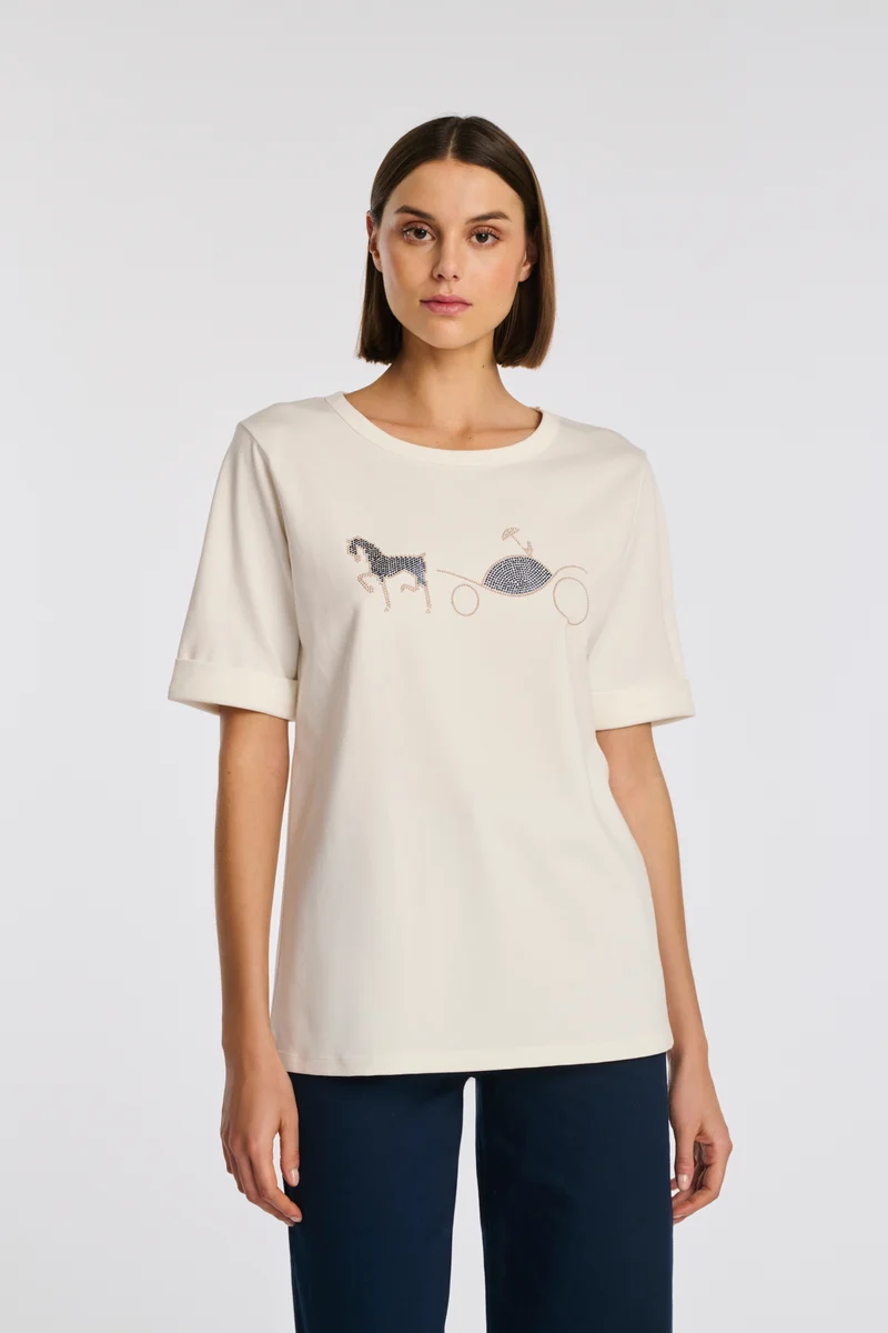 T-shirt logo strass et studs