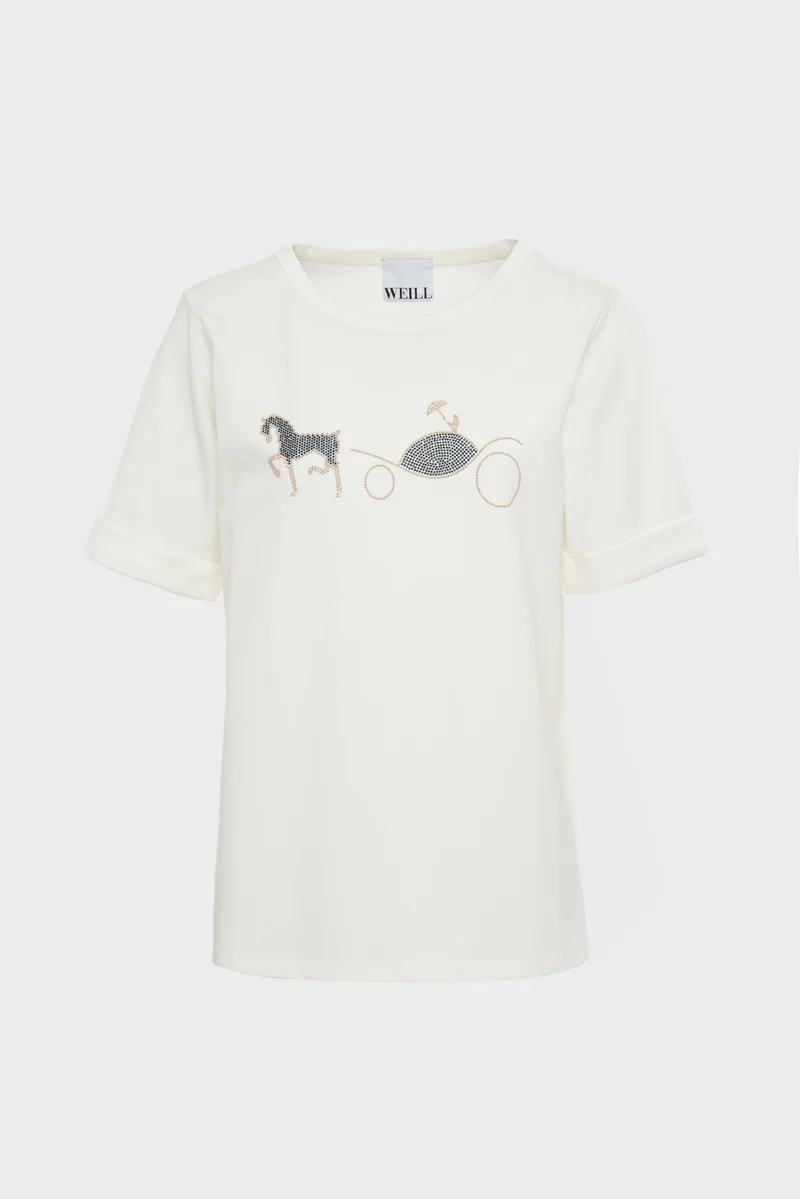 T-shirt logo strass et studs