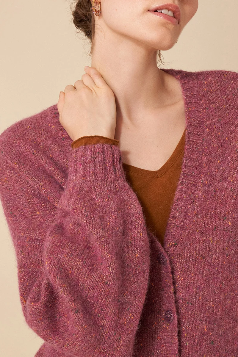 gilet bella praline boutonne