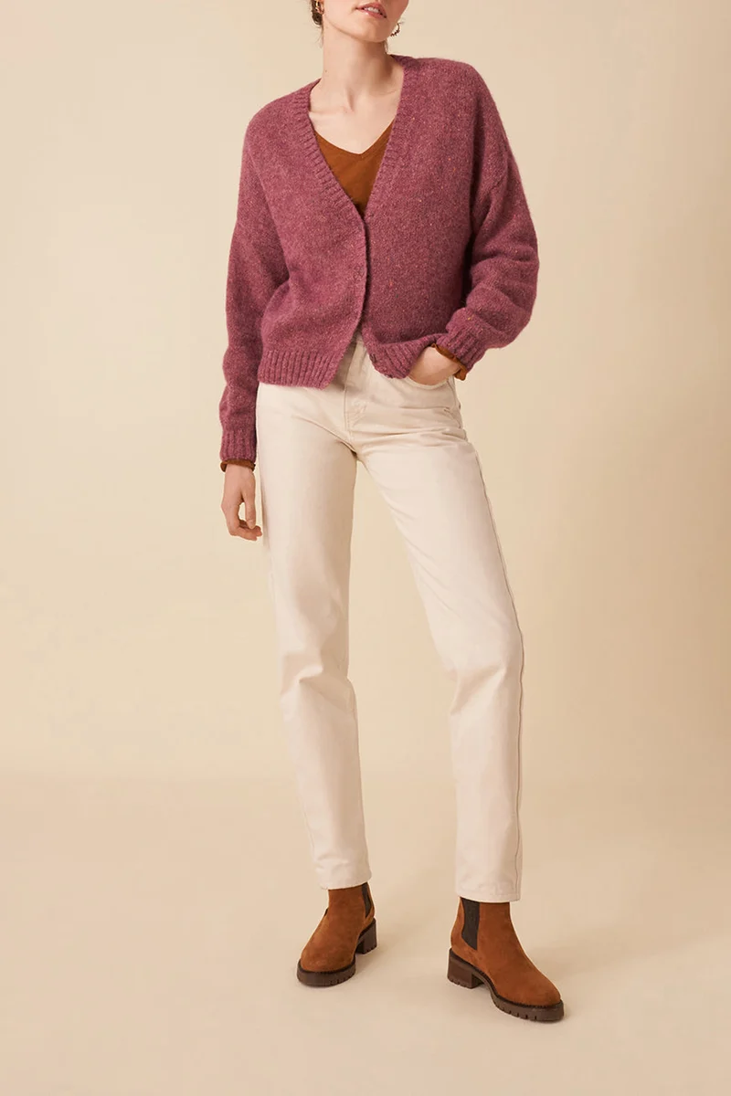 gilet bella praline boutonne