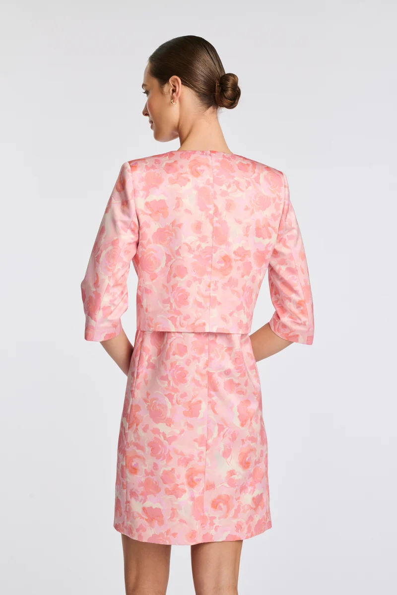 Veste courte en satin imprimée
