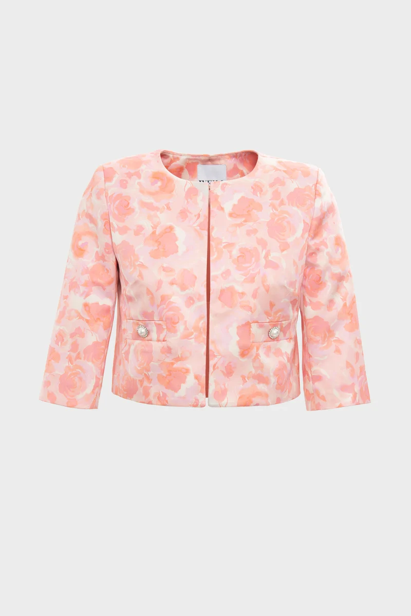 Veste courte en satin imprimée