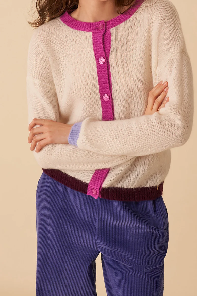 gilet christen ecru/crush