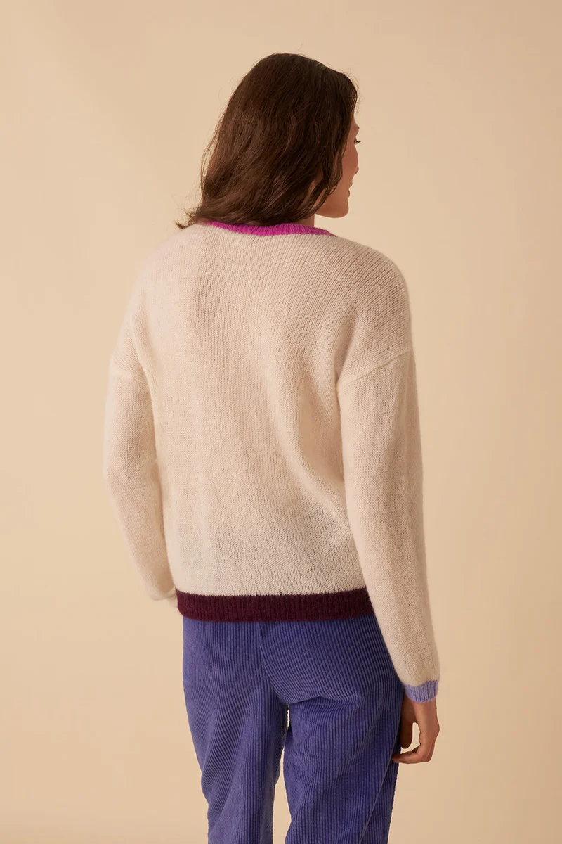 gilet christen ecru/crush