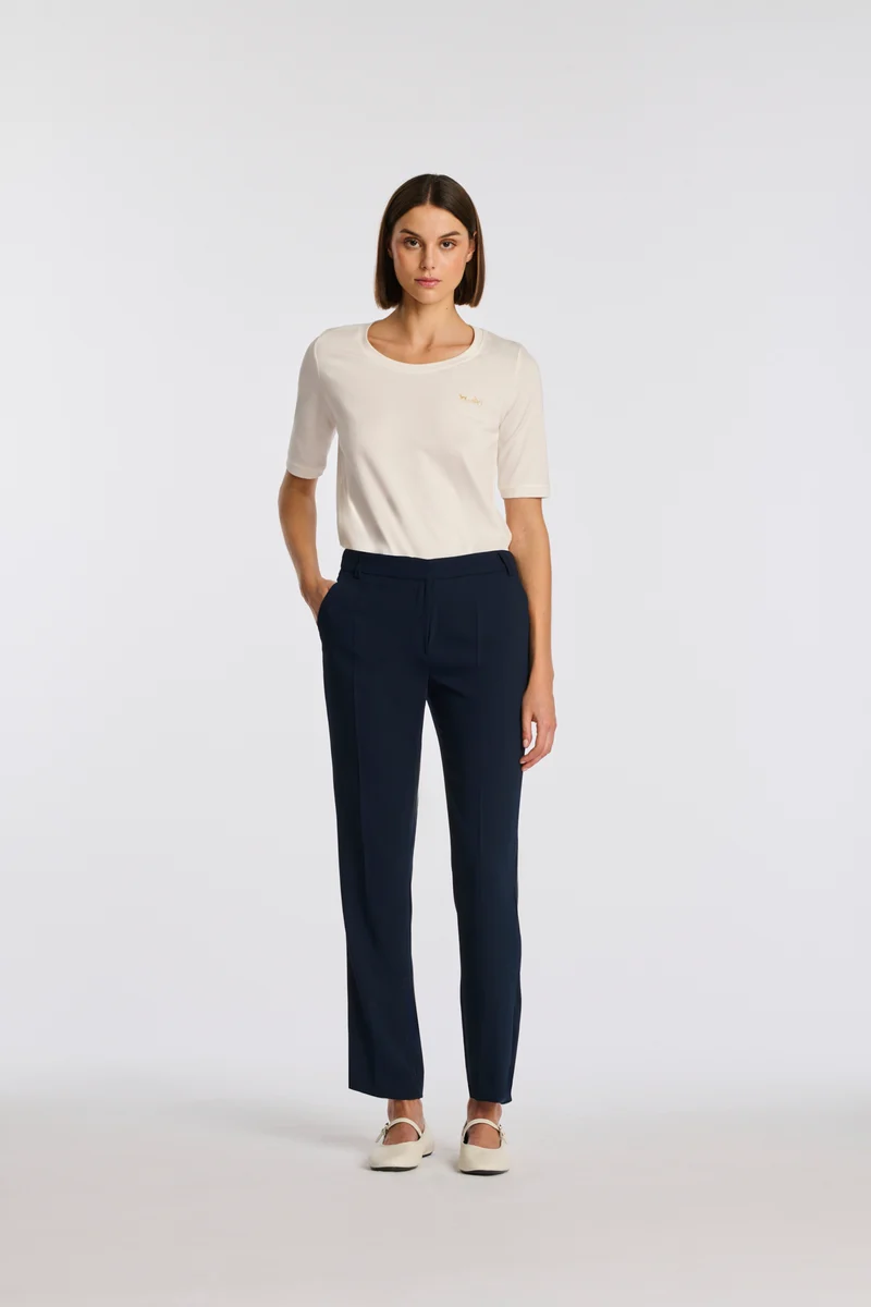 Pantalon cigarette en microfibre