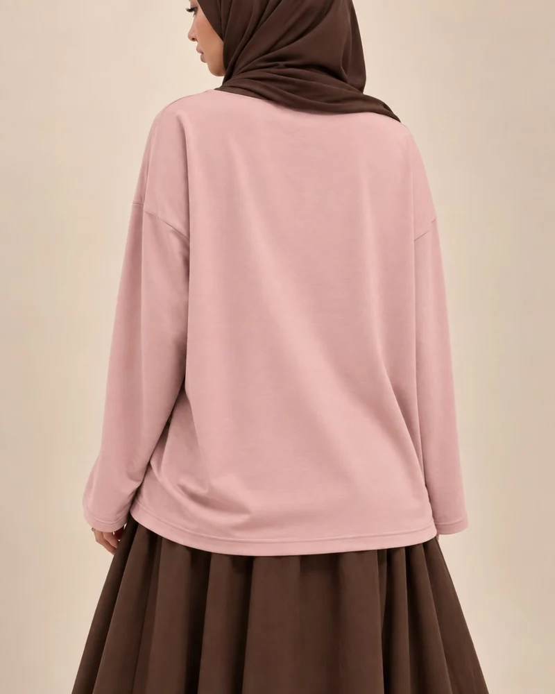 Haut rose femme oversize – Rose poudré