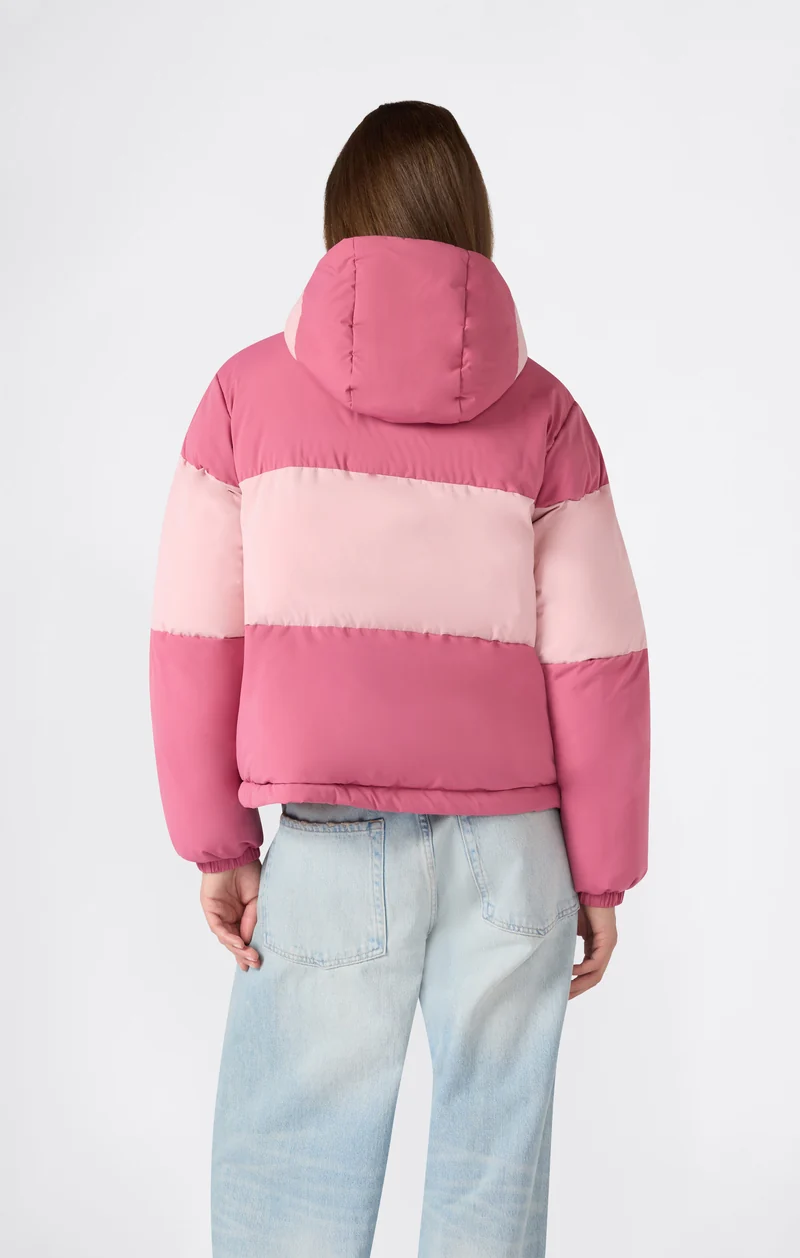 Women's Colour-Block Padded Hooded Jacket