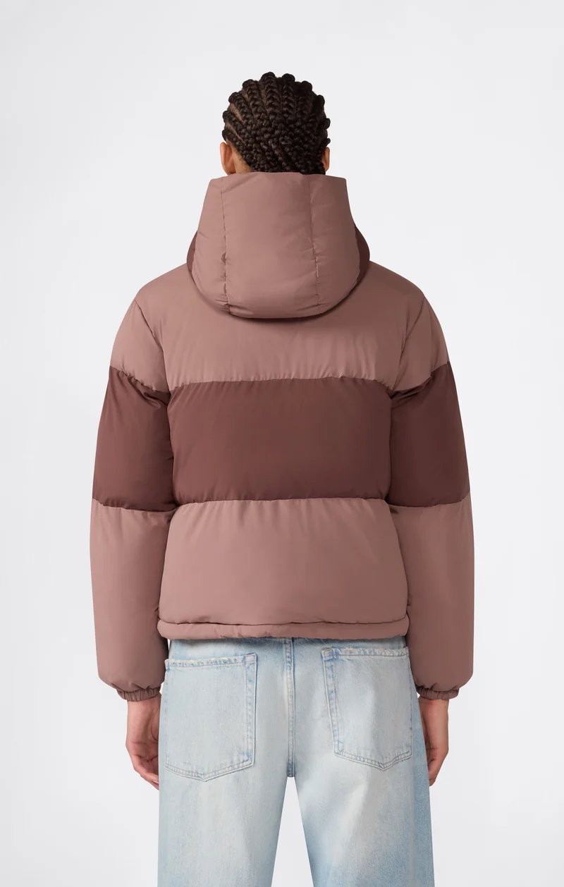 Women's Colour-Block Padded Hooded Jacket