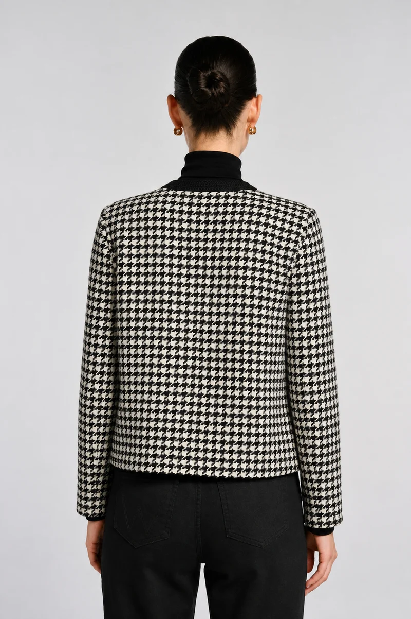 Veste en tweed pied-de-poule
