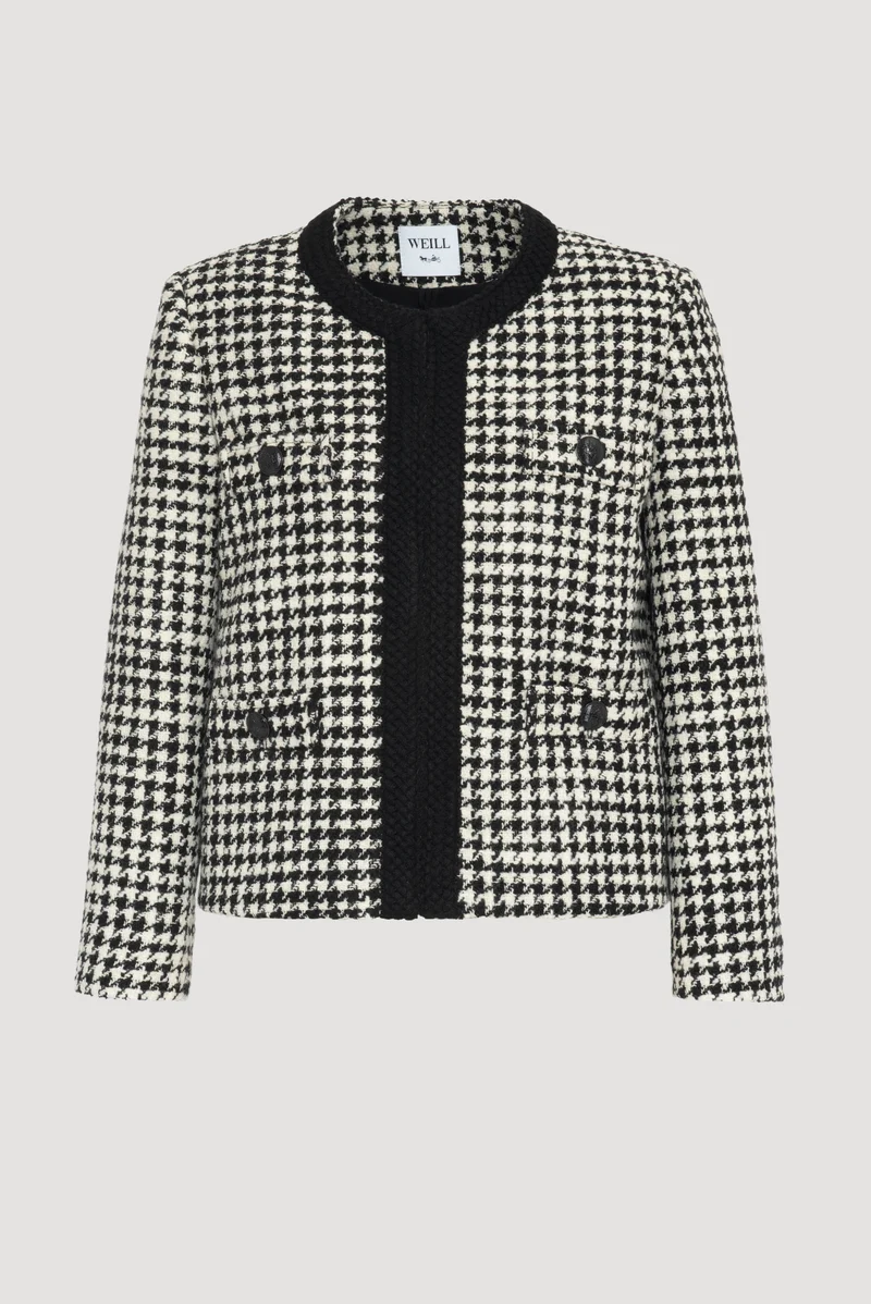 Veste en tweed pied-de-poule