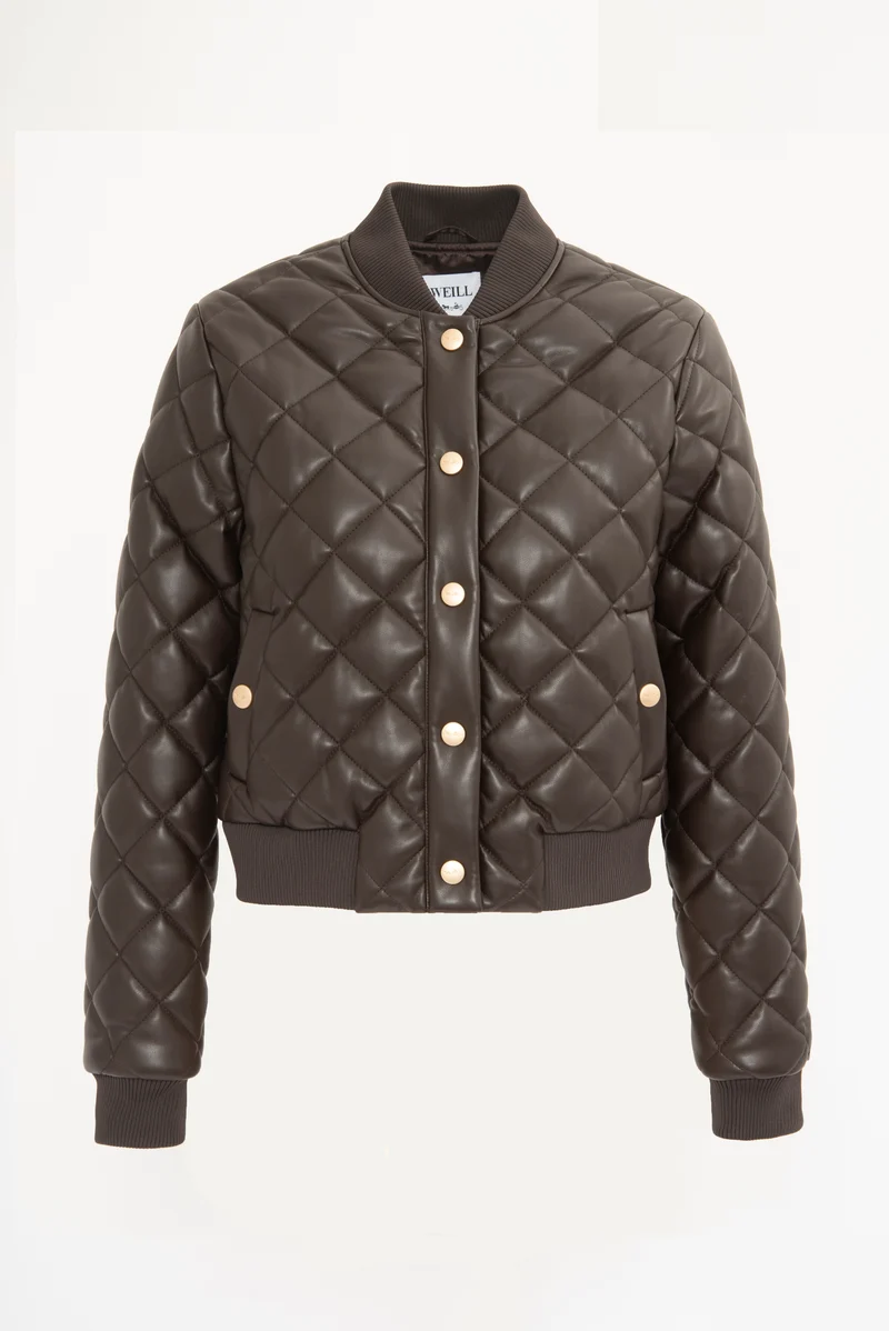 Bombers en éco-cuir matelassé