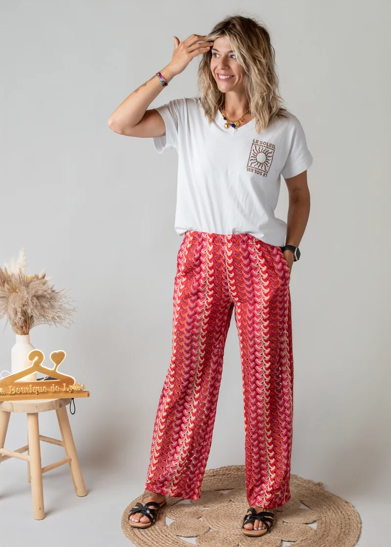 Pantalon fluide en maille crochet - INÈS