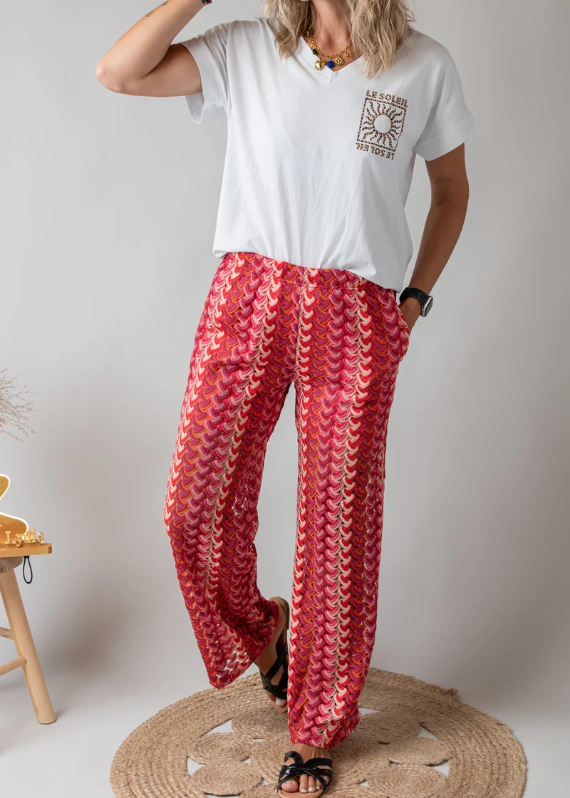 Pantalon fluide en maille crochet - INÈS