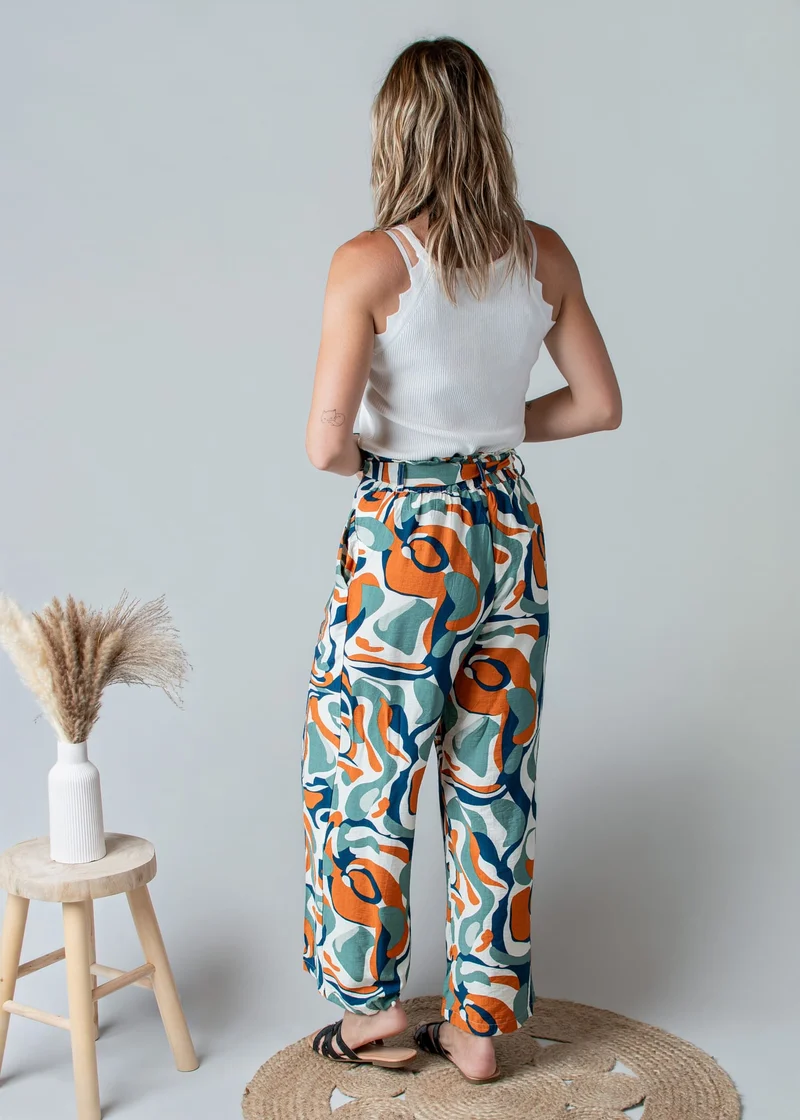 Pantalon Fluide Imprimé Abstrait Nael