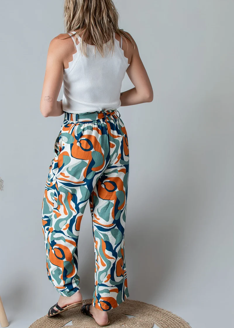 Pantalon Fluide Imprimé Abstrait Nael