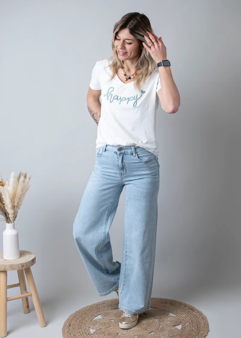 Jean wide leg bleu clair Warren