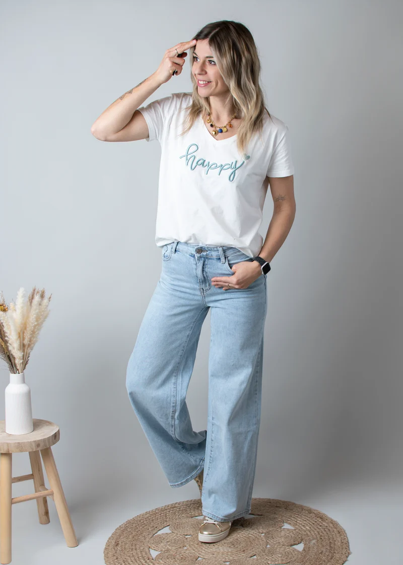 Jean wide leg bleu clair Warren