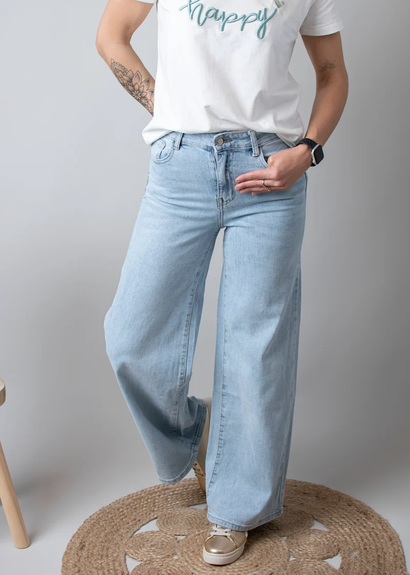 Jean wide leg bleu clair Warren