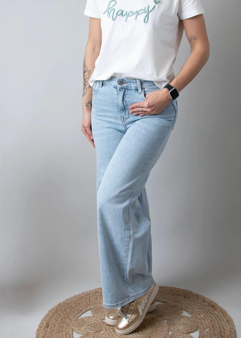 Jean wide leg bleu clair Warren