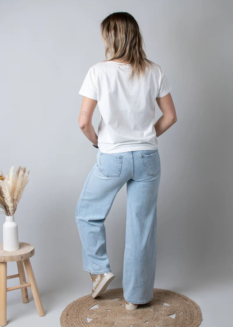Jean wide leg bleu clair Warren