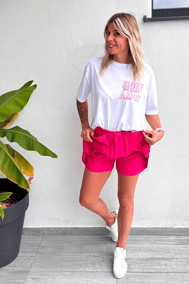 Jupe short fuchsia