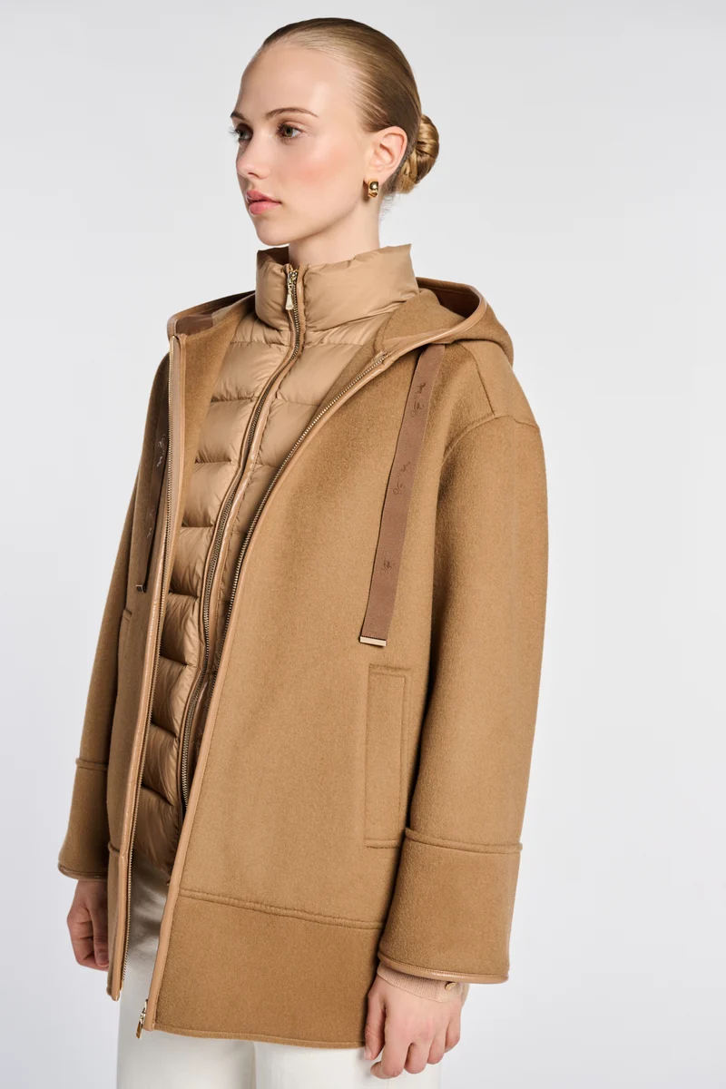 Manteau double face à capuche