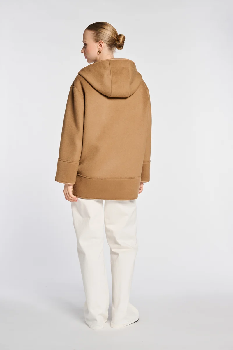 Manteau double face à capuche