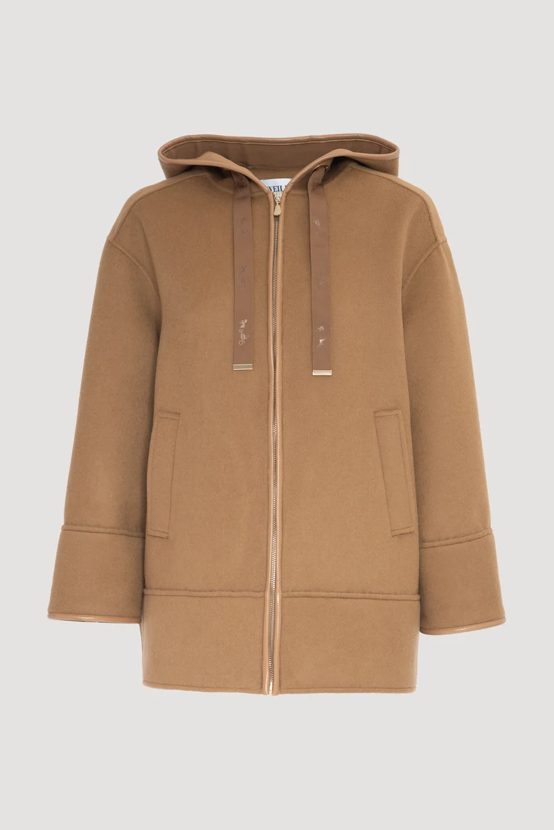 Manteau double face à capuche