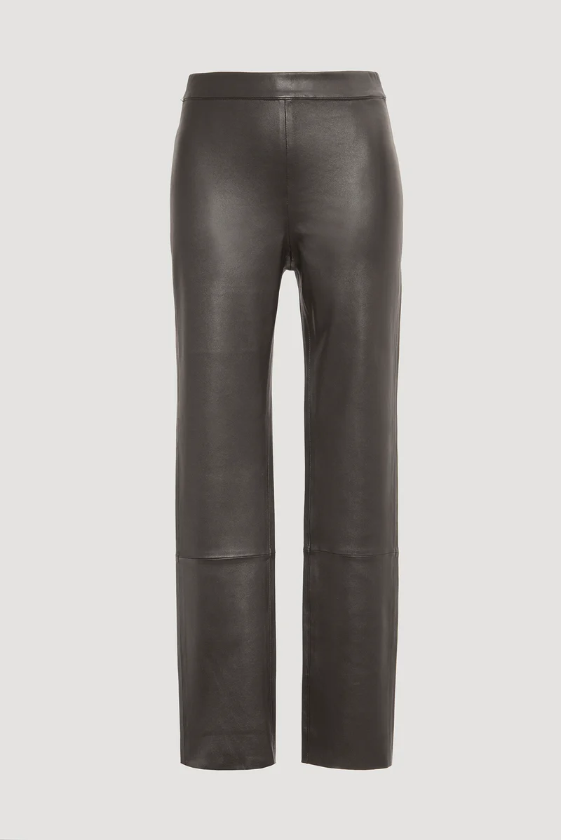 Legging en cuir nappa chocolat
