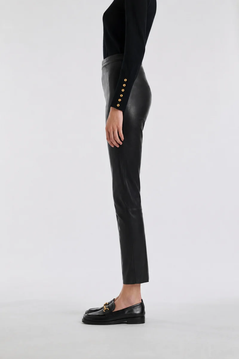 Legging en cuir nappa noir