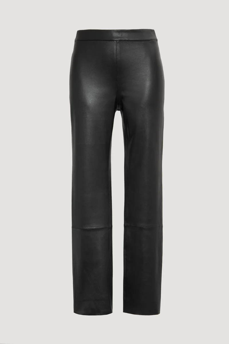 Legging en cuir nappa noir