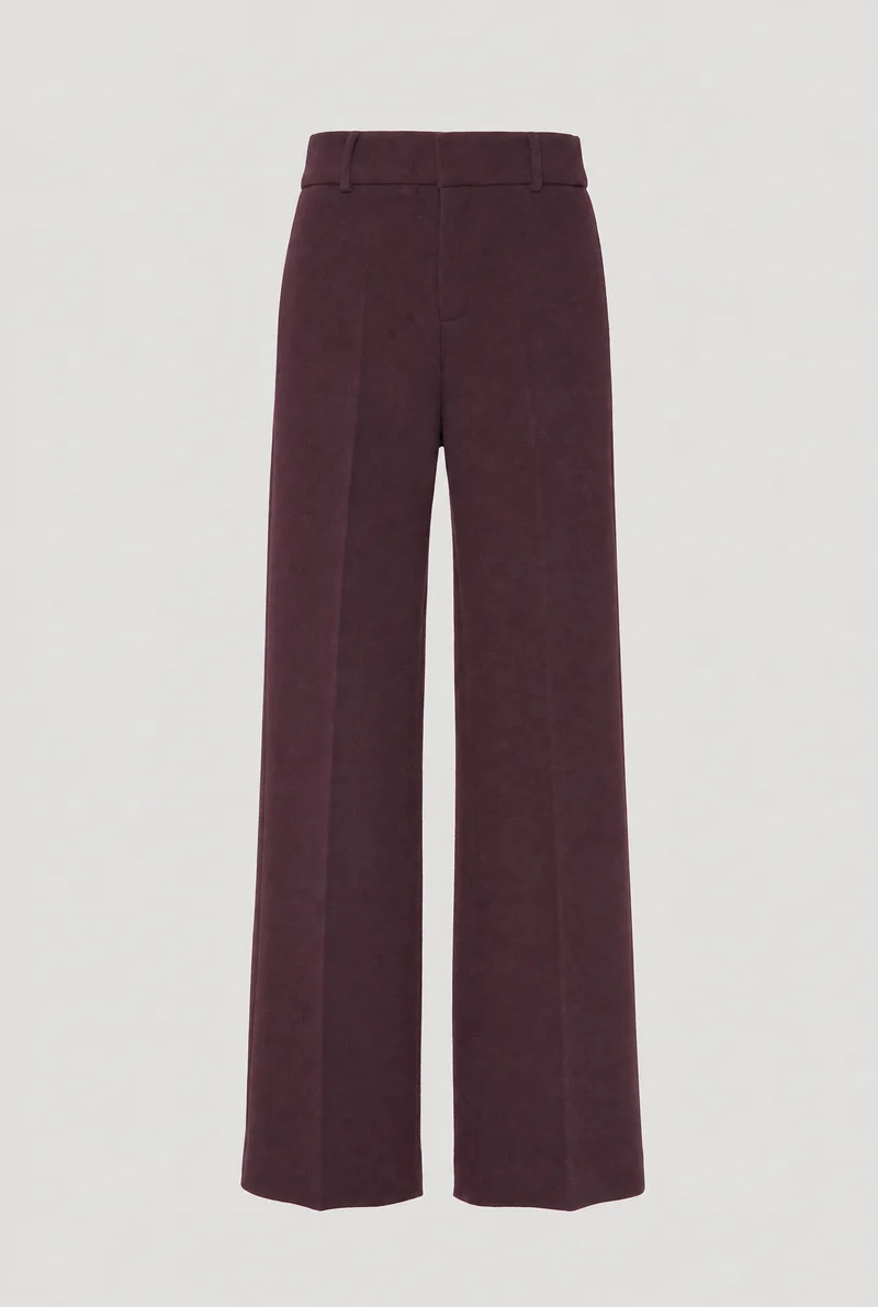 Pantalon large en crêpe laine
