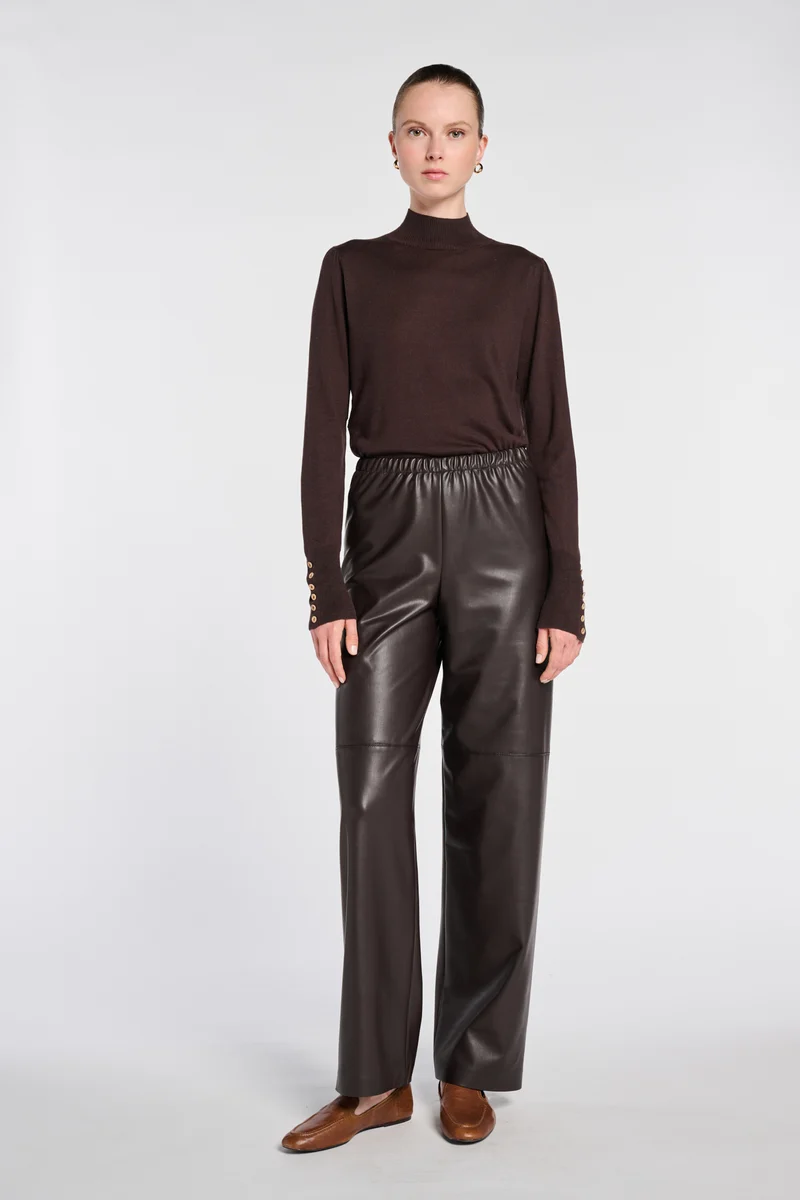 Pantalon large en éco-cuir