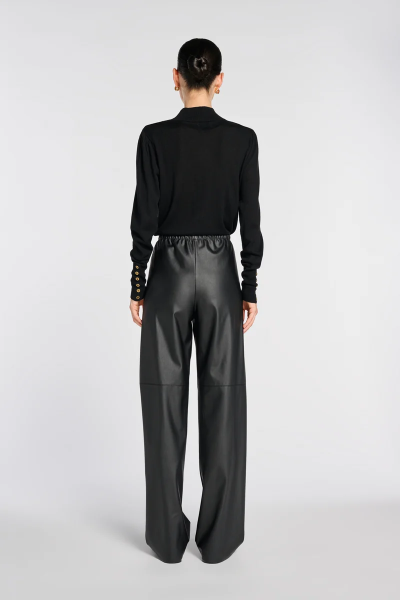Pantalon large en éco-cuir