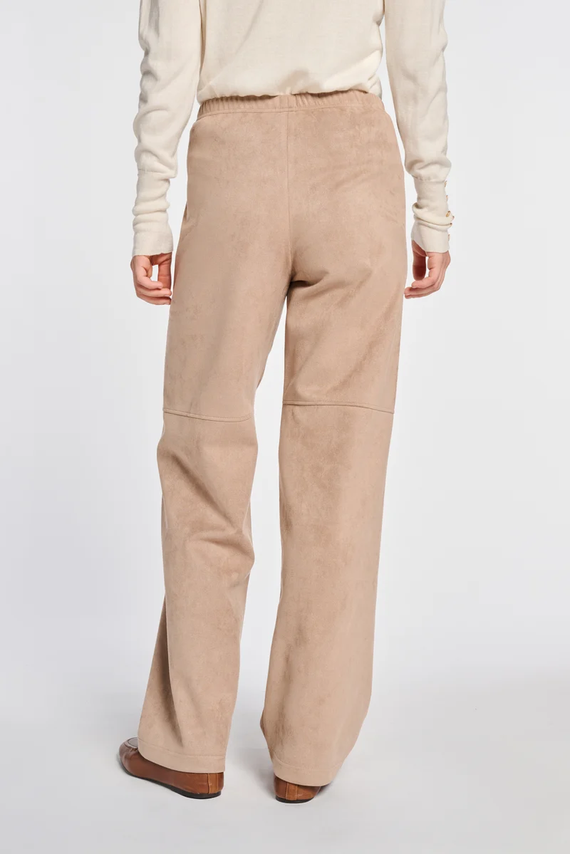 Pantalon large élastiqué en suédine