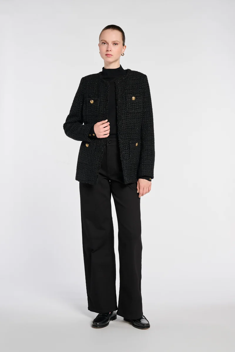 Veste longue en tweed