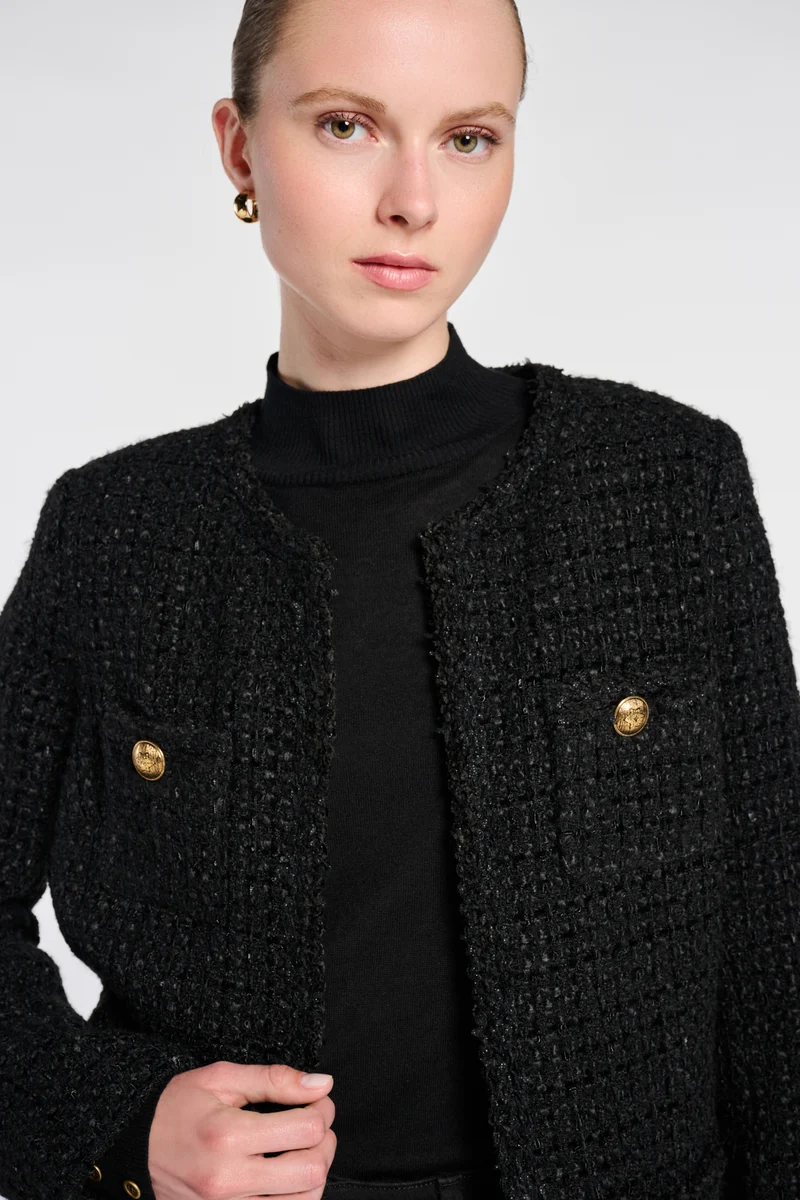 Veste longue en tweed