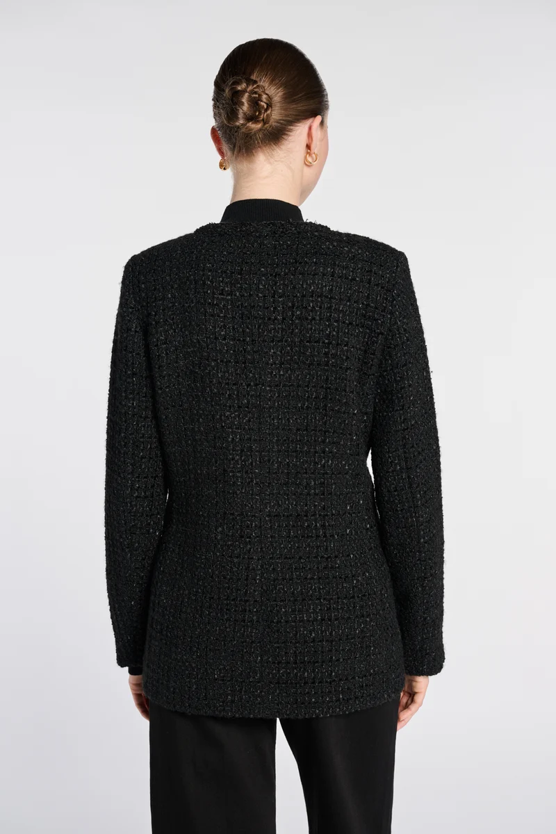 Veste longue en tweed