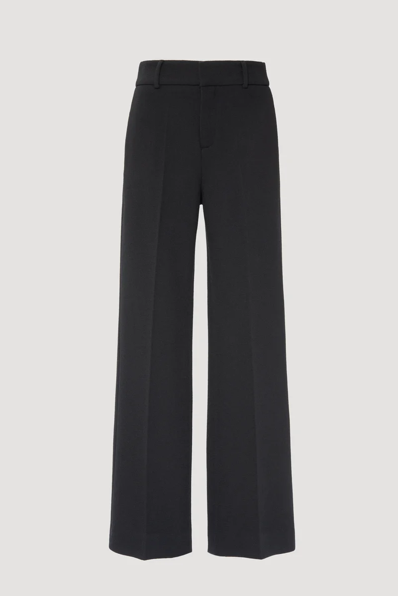 Pantalon large en crêpe laine