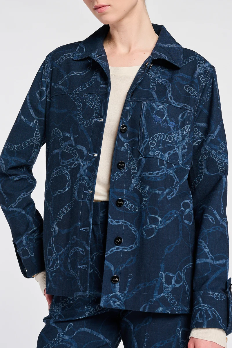 Veste en denim imprimée