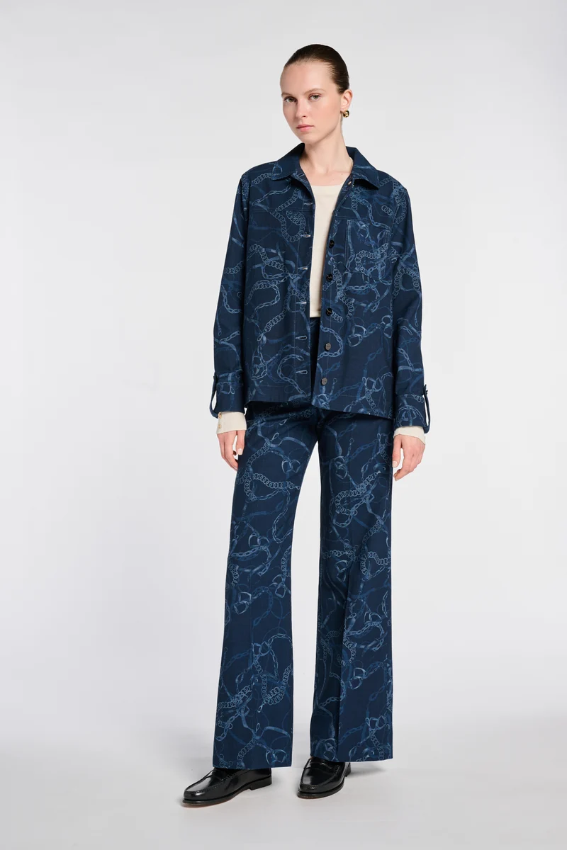 Veste en denim imprimée