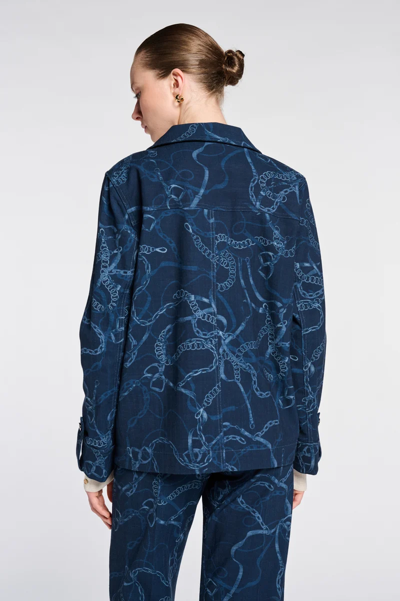 Veste en denim imprimée
