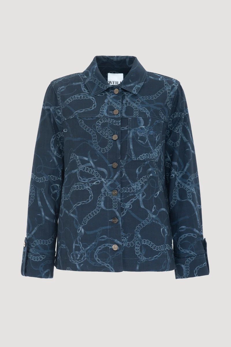 Veste en denim imprimée